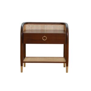 Coastal Wooden Bedside Table With Teak Drawers