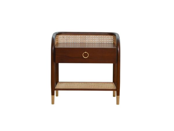Coastal Wooden Bedside Table With Teak Drawers